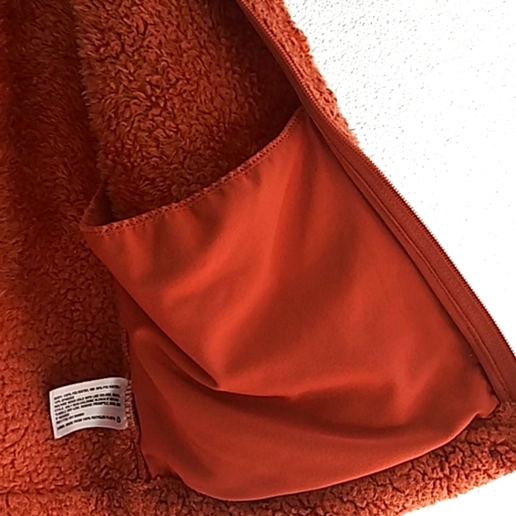 Joy Lab Rust Orange Sherpa Zip Up Jacket - Picture 7 of 8